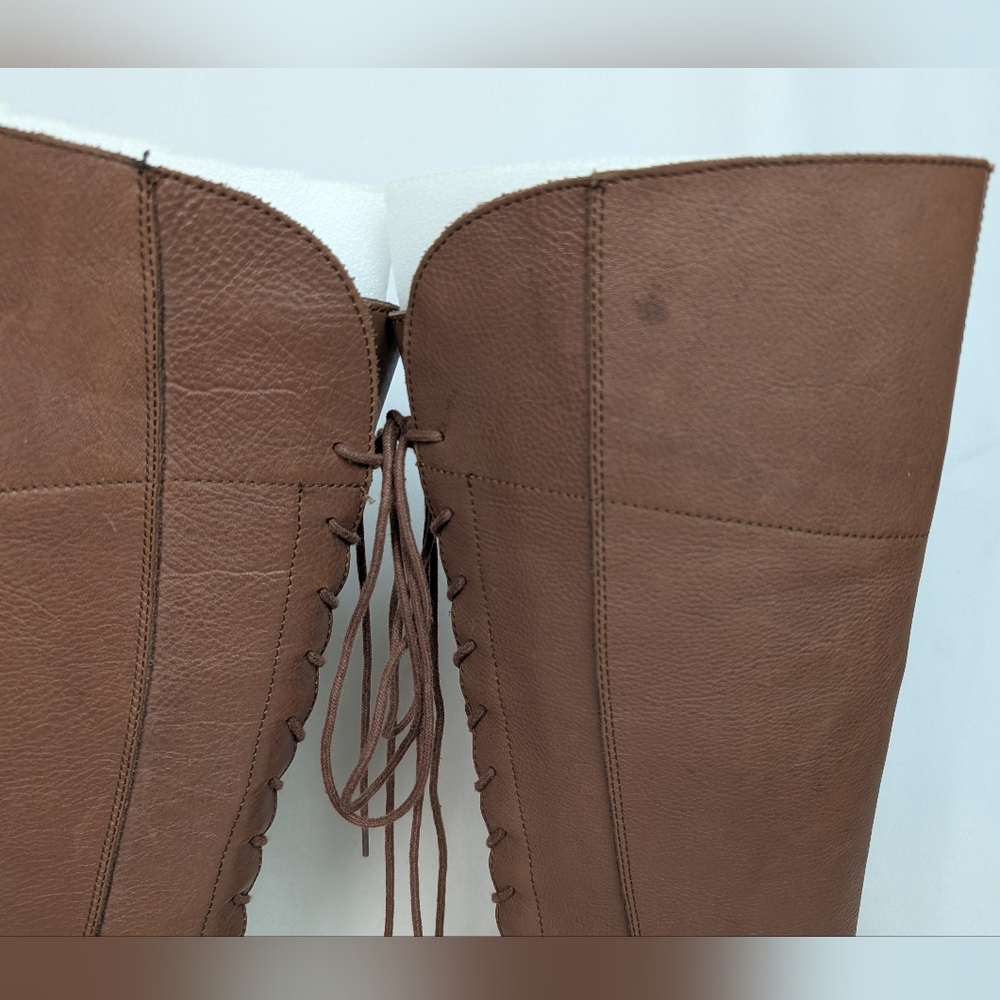 J. Jill Tall Lace Up Distressed Leather Boots - Picture 6 of 12